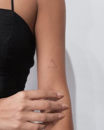 Open delta triangle tattoo symbol on hand