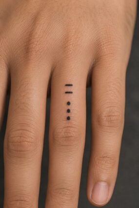 Three dots fine-line tattoo behind ear or on finger