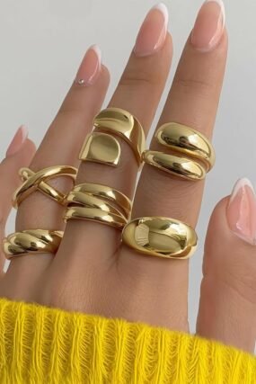 Chunky gold plated dome statement ring
