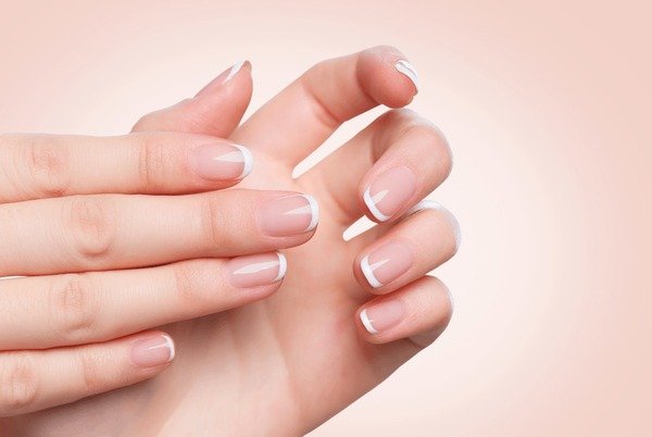 Classic white tip French manicure