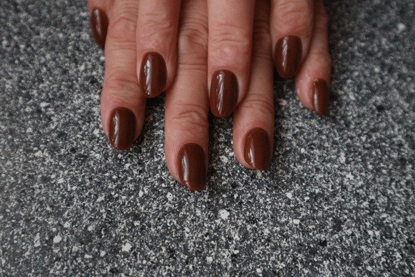 espresso brown nail polish swatch for fall manicure