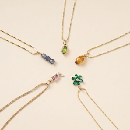 Evening statement layered necklace with gemstone