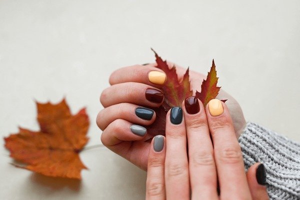 5 fall nail colors 2026 lineup on manicured hand