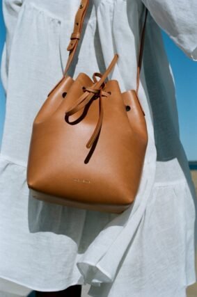 Mansur Gavriel mini bucket bag in vegetable-tanned leather