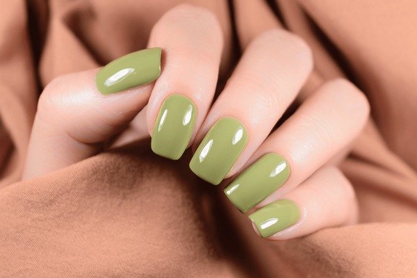 muted olive green nail polish fall 2026