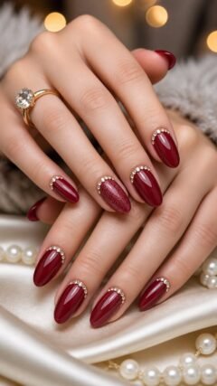 red nail manicure evening event elegant hand