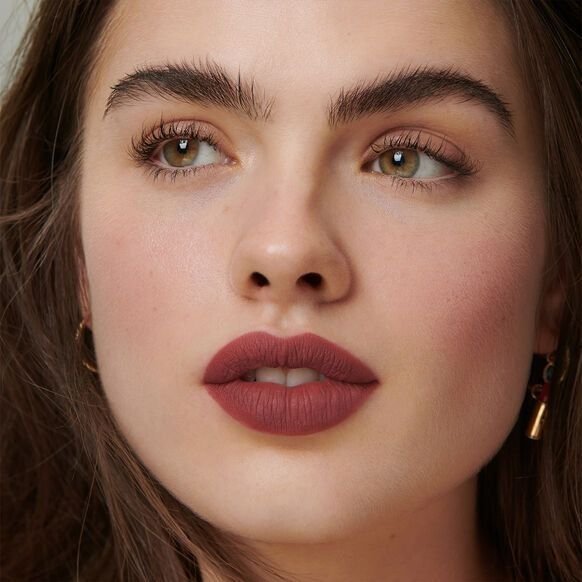 Maybelline Touch of Spice mauve-brown creamy matte lipstick swatch