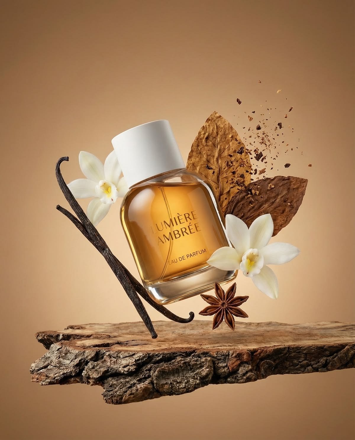 Clean amber and musk perfume layering stack
