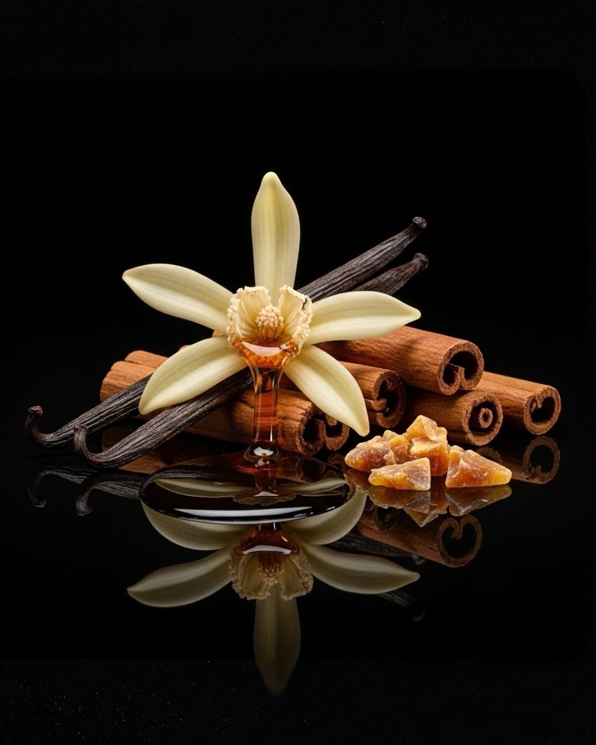 Sweet vanilla and spiced tobacco perfume layering stack