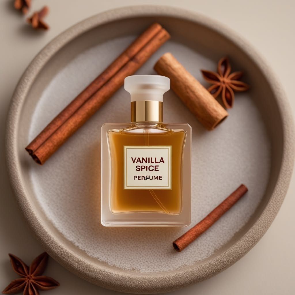 Warm gourmand and vanilla perfume layering stack